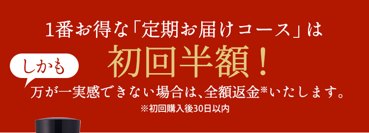 一番お得な「定期お届けコース」は初回半額！