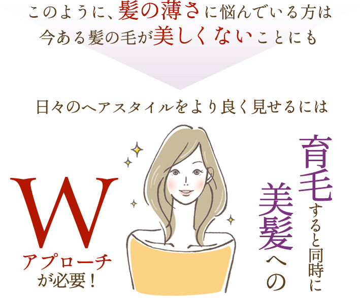 日々のヘアスタイルをより良く見せるには育毛すると同時に美髪へのWアプローチが必要