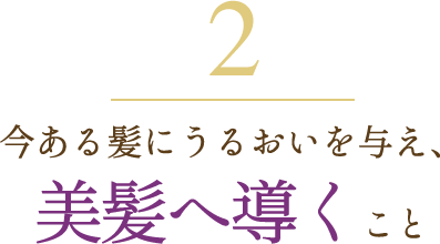 今ある髪にうるおいを与え、美髪へ導くこと